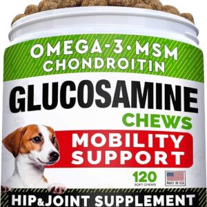 Glucosamine for Dogs - Hip & Joint Supplement - Chondroitin, MSM, Turmeric Dog