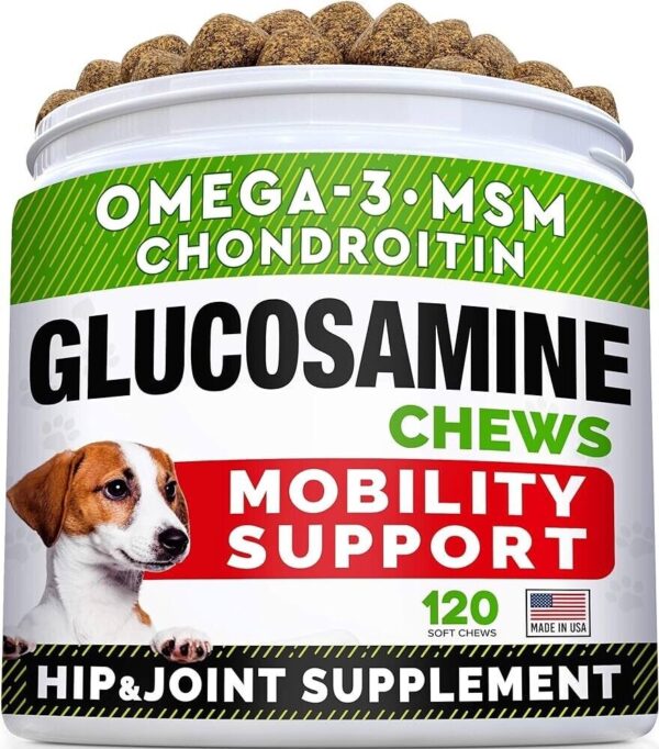 Glucosamine for Dogs - Hip & Joint Supplement - Chondroitin, MSM, Turmeric Dog